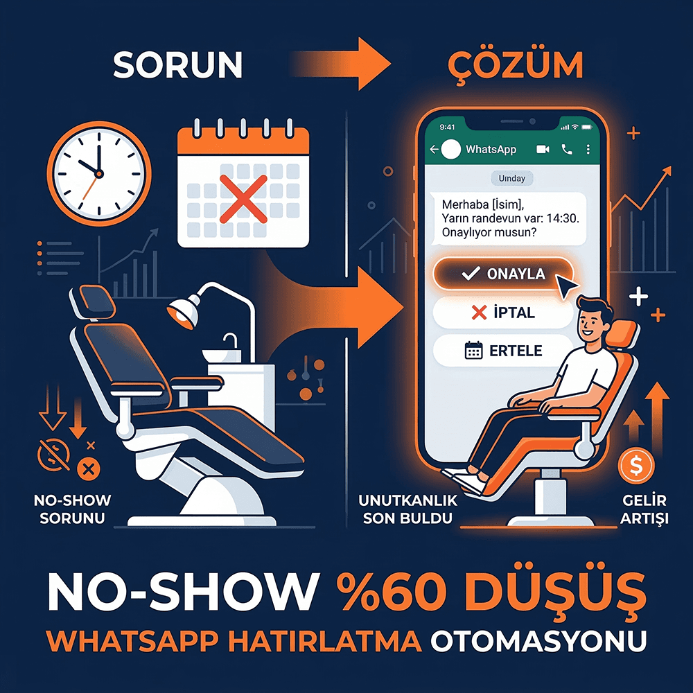 Randevu No-Show Oranını %60 Düşürmenin Sırrı: WhatsApp Hatırlatma Otomasyonu
