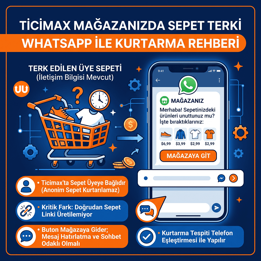 Ticimax Mağazanızda Sepet Terkini WhatsApp ile Kurtarma